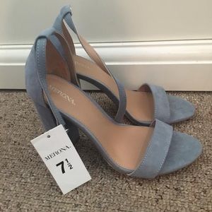 Dust Blue Chunky Heels